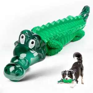 Indestructible Dog Chew Toys for Aggressive Chewers - Large Alligator Design with Milk Aroma for Large Dogs to Reduce Anxiety and Boredom