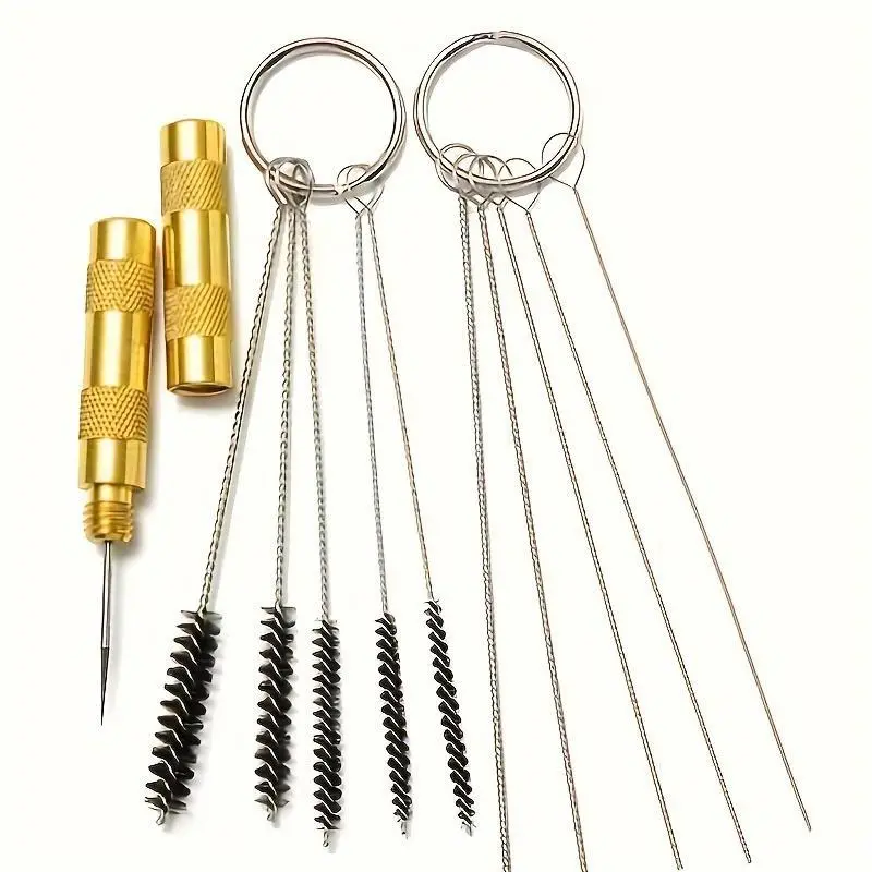 11-piece set of pneumatic spray gun nozzle cleaning and maintenance tools, needle and brush accessories, Spray Nozzles