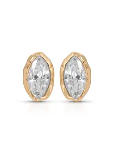 Ettika Crystal Luxe Mini Studs 18k Gold Plated Brass Cubic Zirconia Earrings 0.20" x 0.34" x 0.56" for Adults