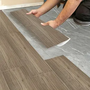 30 Pcs Glossy PVC Self-Adhesive Wood Grain Pattern Floor Stickers, Durable Waterproof and Oil-Proof Outdoor Indoor Flooring Patchwork for Universal Home Use