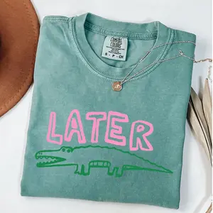 Retro Alligator Shirt Trendy Graphic Tee  Vintage 90s Comfort Colors Later Gator T-Shirt, Retro Style Shirt, Funny Graphic Alligator Tee, Gift For Him Or Her clothing Top Womenswear Streetwear, Cool Gift for Him or Her