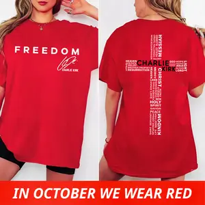 Wear Red October 14th Shirt, Jesus Cross T-shirt, Tribute America Patriot Outfit, USA 2 sided Tee, Graphic True American Patriot Top, Gift For Him, Gift For Her