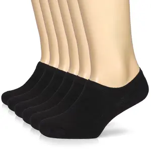 Hugh Ugoli Men's Bamboo No-Show Socks Size 11-13, 6 Pairs, Non-Slip, Breathable, Soft, Comfortable, Ideal for Casual & Formal Outfits