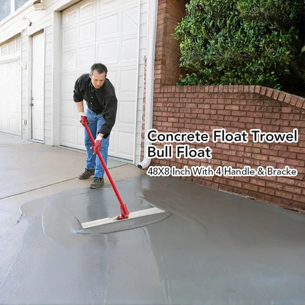 GARVEE Magnesium Bull Float,bull float， 48x8in & 36x8in Concrete Finishing Floats with Adjustable Multi-Angle Brackets，concrete tools，, Rounded Ends, Ergonomic Handles – Construction Tools for Cement Slabs, Patios (Tools for Driveways)