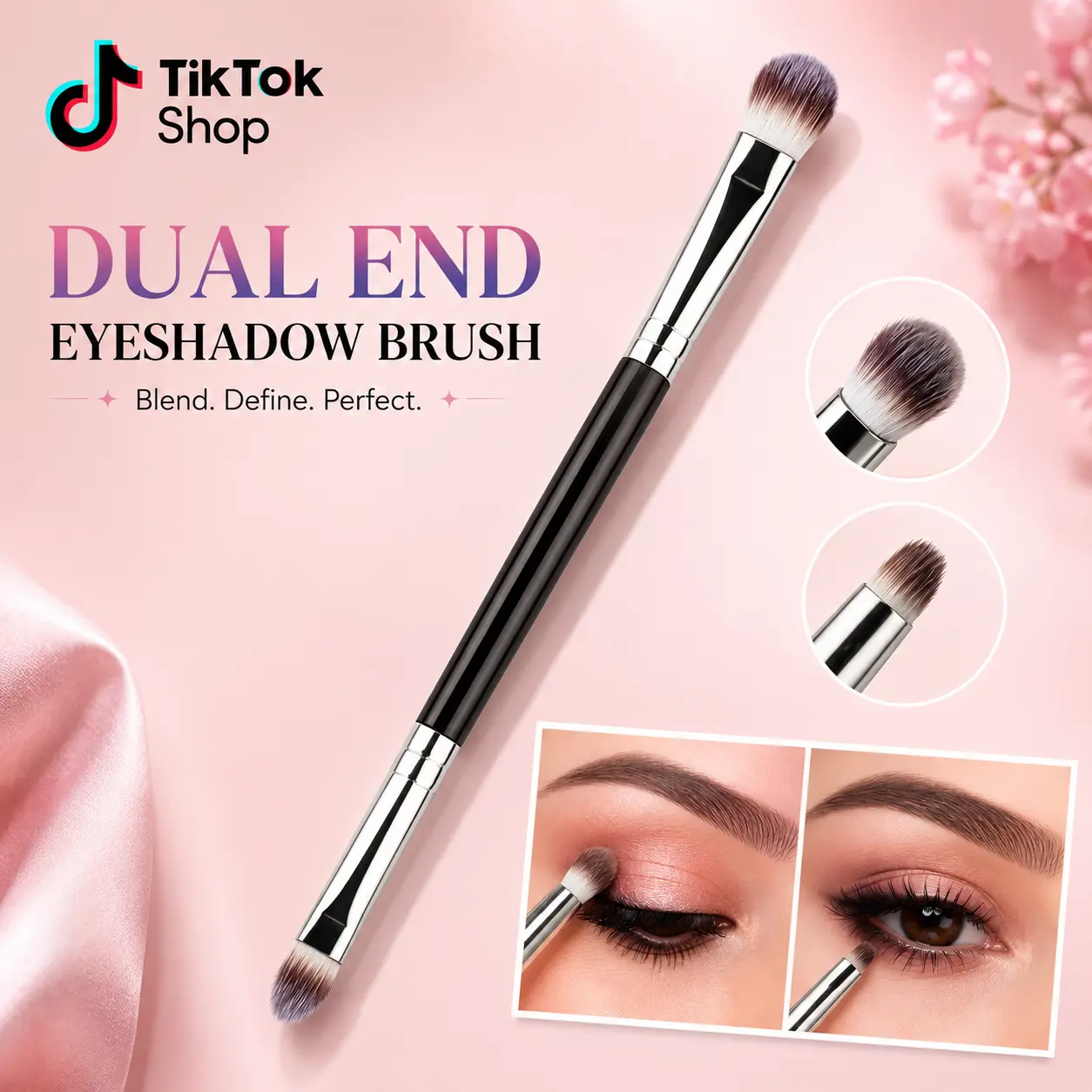 Professional Eyeshadow Makeup Brushes, Soft Blending Brushes for Eye Makeup, Concealer, Eyebrow & Eyeliner, Beauty Makeup Tool Set (Black-EB02)