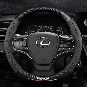 Car Suede Steering Wheel Cover for Lexus Models, Compatible with Es200 Es260 Es300 Rx300 Ls500h Gs300 Is250 Is300 Ct200h Lx570 Gx Nx Ux Rz
