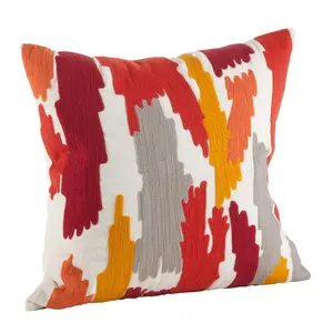 SARO 20 in. Square Bright Brushstroke Down Filled Throw Pillow Rust SARO 20 in. Square Bright Brushstroke Down Filled Throw Pillow Rust