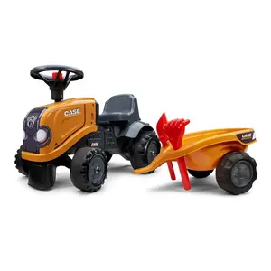 Case CE  Push-Along Baby Tractor with Trailer, Shovel & Rak, 1 Year - Sets of 2