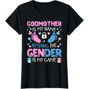 Godmother Gender Keeper Of The Gender Reveal Cute Godmother T-Shirt
