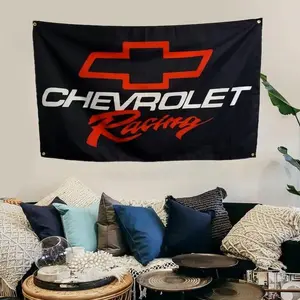 Chevrolet Racing Chevy 3x5ft Flag Tapestry for Wall Hanging College Dorm Room Wall Outdoor Decor Banner with 4 Brass Gromments