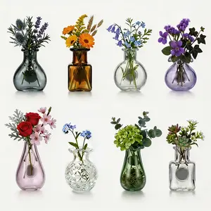 Mother's Day Gifts 8-Pack Mini Hydroponic Vase Fridge Magnets Set – Clear Borosilicate Glass Propagation Station for Real Flowers & Succulents – Cute Magnetic Jars for Kitchen, Locker, Office Desk & Whiteboard Décor