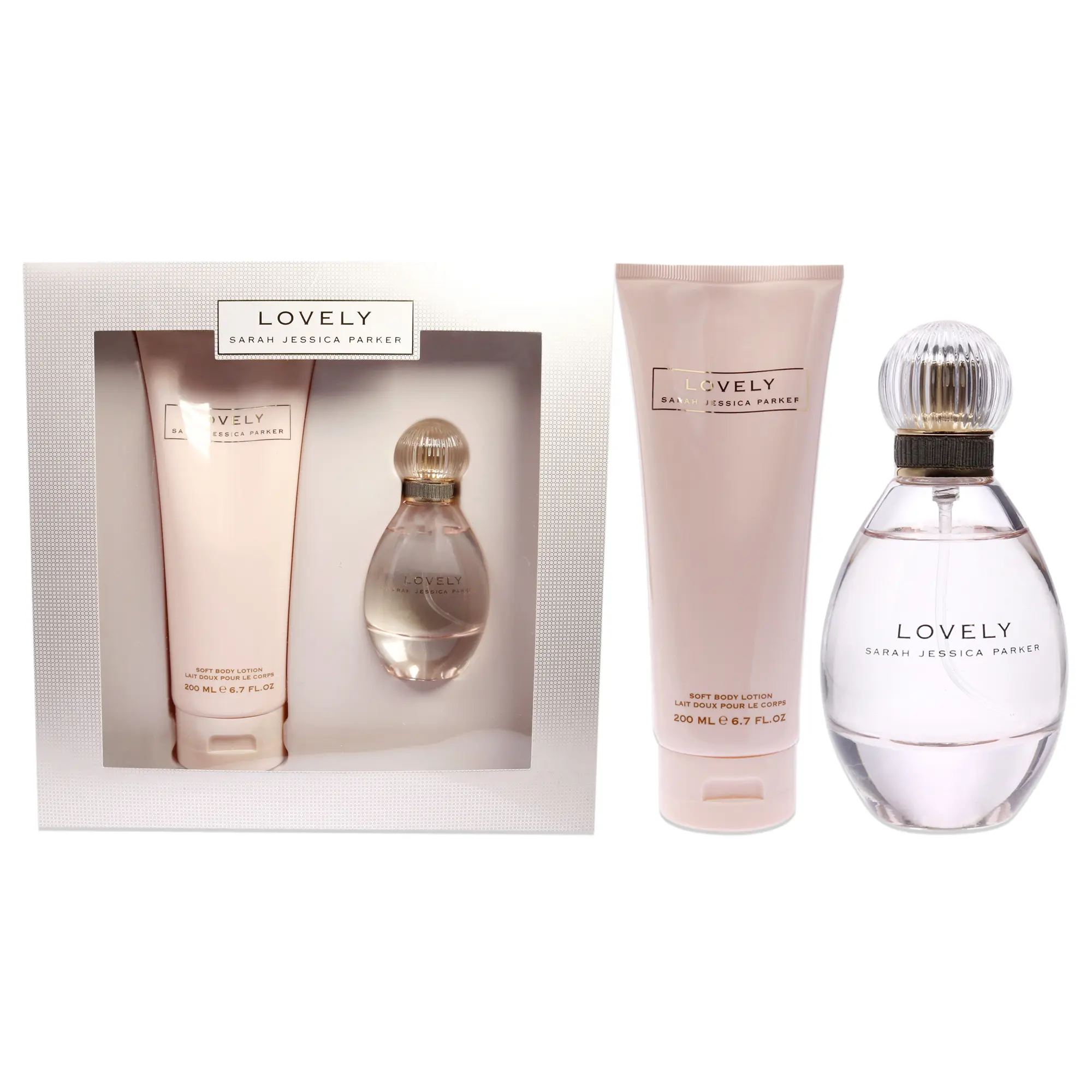 Lovely by Sarah Jessica Parker for Women - 2 Pc Gift Set 1.7oz EDP Spray, 6.7oz Soft Body Lotion Lovely by Sarah Jessica Parker for Women - 2 Pc Gift Set 1.7oz EDP Spray, 6.7oz Soft Body Lotion