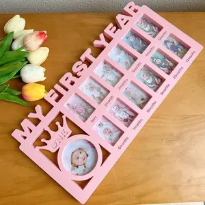 Baby Photo Frame, First Year Milestone Keepsake, Growth Memory Gift for Children, 0-12 Months Baby Commemorative Frame, Perfect for Newborns, Milestone Keeper