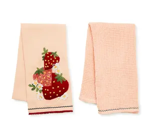 MacKenzie Childs Set of 2 Embroidered Dish Towels