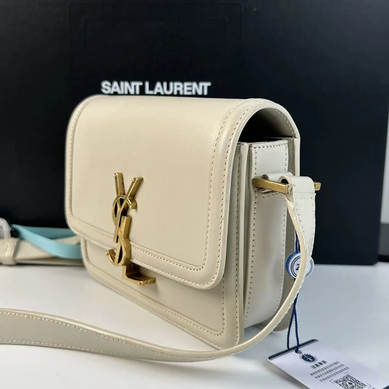 Pre-owned Yves Saint Laurent YSL Cassandre Crossbody Satchel, Luxury Full Box Set (Crossbody Bags Category)