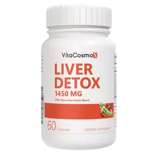 VitaCosmoX Liver Detox 1,450 MG | Milk Thistle & Dandelion Root | 60 Capsules