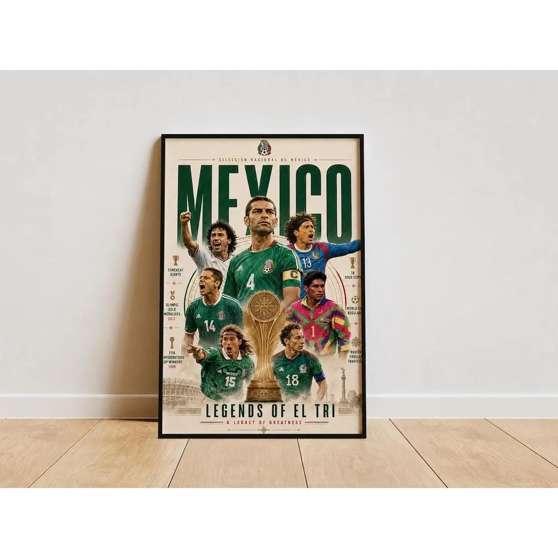 Mexico El Tri Legends poster Matte Vertical Poster - Soccer WC  art Sport Poster, Trendy Wall Art, Motivational Poster, Digital Print, What If Poster Print