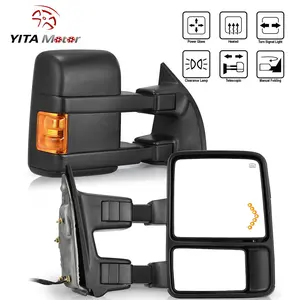 YITAMOTOR Pair Power Heated Tow Mirrors for 2008-2016 Ford F250/F350/F450/F550 Super Duty w/ Signal Manual Fold
