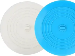V-TOP 2-Pack Universal Rubber Bathtub Drain Stopper, 6-in Large Silicone Sink Drain Stopper with Leakproof Seal, Flat Suction Cover for Kitchen, Bathroom