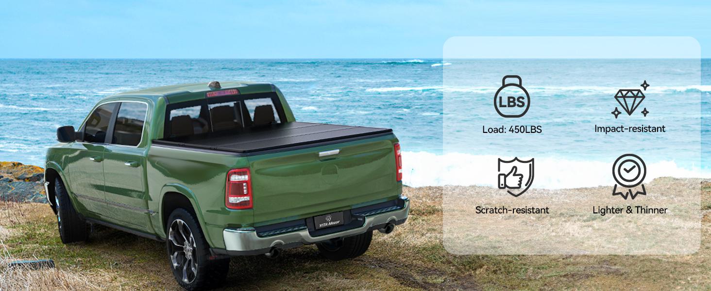 [Fits 2015-2026 Chevrolet Colorado & GMC Canyon] 5.2 FT Bed, FRP Hard Tri-Fold Truck Bed Tonneau Cover -