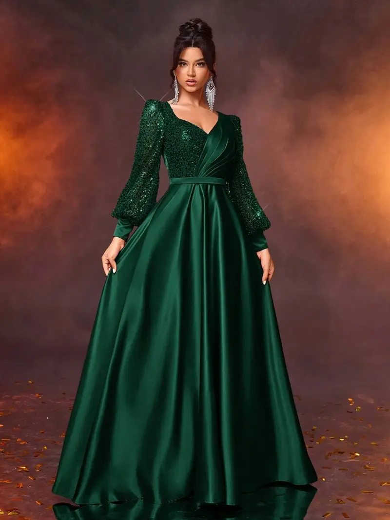 long sleeve emerald green dress - TikTok Shop long sleeve emerald green dress - TikTok Shop