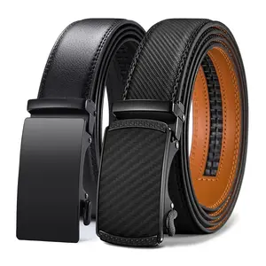 VATAN Premium Belts for Men 2 Pack - Mens Belt Leather hip dips men belt with Auto Buckle Jeans Belt Golf & Casual Style Trendy Must-Have Belts in Gift Set Box Can be cut to adjust length