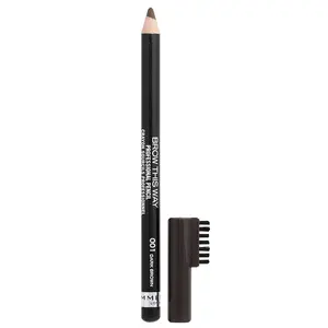 Rimmel London Brow This Way, Professional Eyebrow Pencil, 001 Dark Brown, 0.05 oz (1.4 g)