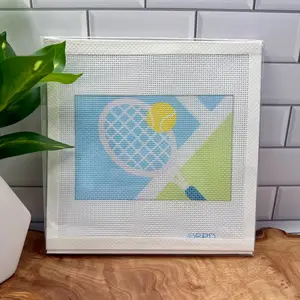Tennis Needlepoint Kit (on green/blue/white)
