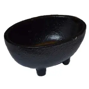 1 3/4 Inch Oval Cast Iron Cauldron — Miniature Ritual Altar Tool with Handle