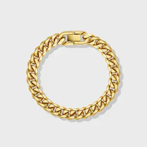 Cuban Link Bracelet 14K Gold Plated- 10mm