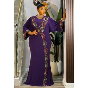 Purple Embellished Kaftan Dress