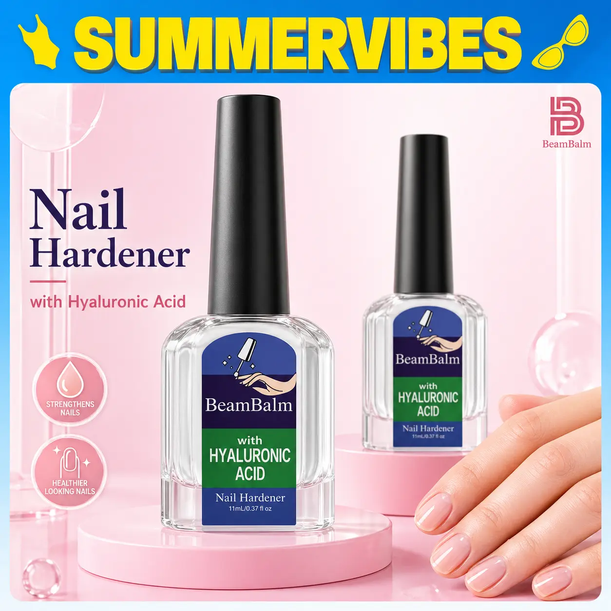 【Buy 1Get 1 Free】BeamBalm 10-second quick-drying peel-off nail hardener and repair solution, containing sodium hyaluronate, for a dazzling shine and long-lasting results.#DealsForYouDays