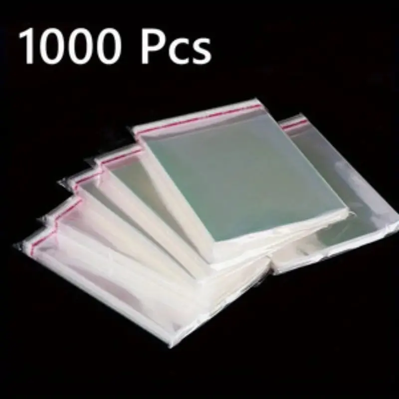1000 Transparent Plastic Bags with Self-Adhesive Sealing, Various Sizes for Packaging, Wrapping, Gift Wrapping Supplies, Jewelry, Stationery, Gifts, Celebrations, Storage