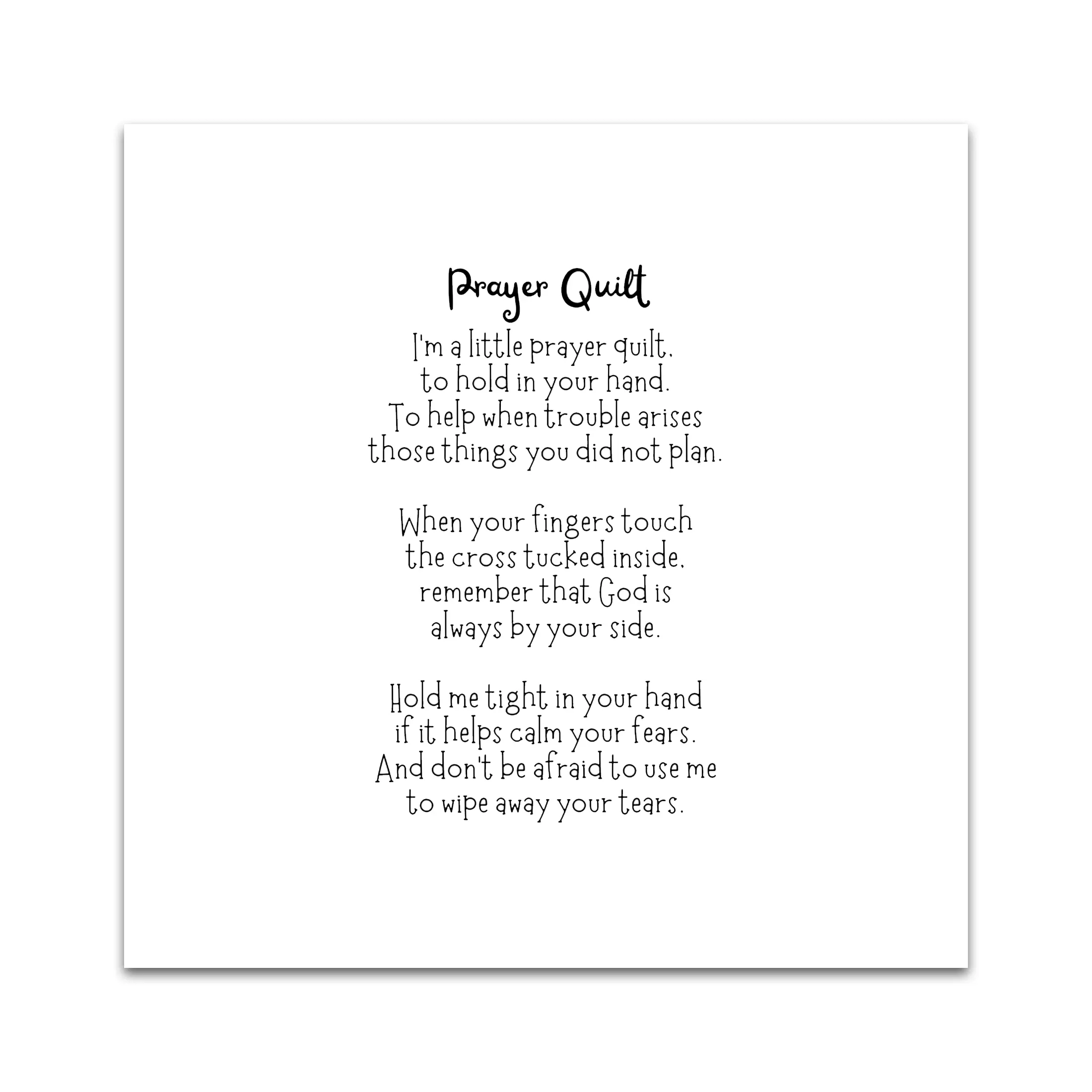 Pack of 1, 5 or 30 Precut 3” Pocket Prayer Quilt Poem Labels – Christian Fabric Quilt Squares for Sewing & Crafting