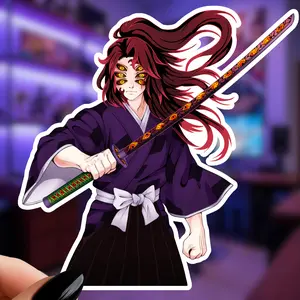 Kokushibo - Demon Slayer Inspired Anime Sticker or Magnet Waterproof UV Protection Anime Art Hashira Character Based Glossy Vinyl Laminated