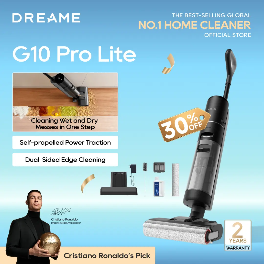 DREAME G10 Pro Lite Wet Dry Vacuum Cleaner, Cordless Vacuum Mop All in One with Auto Self-Cleaning, Cordless Floor Cleaner Machine for Hard Floors, Edge Cleaning Wet Dry Vacuum
