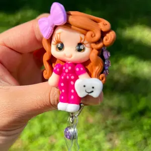 Dental badge reel with clay