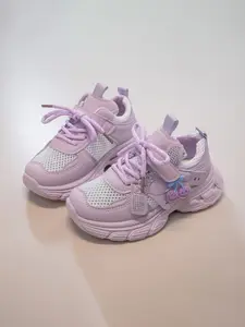 Cherry Mesh Dad Shoes for Girls, Casual Summer All-Season Breathable Soft Sole Anti-Slip Lace Up Trainers Sports Shoes Sneakers