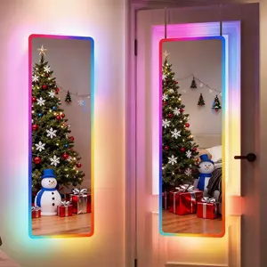 " x 16" Full Length Mirror with Lights, RGB LED Over the Door Mirrors, Wall Mirror Full Length, Door  Mirror for Bedroom Living Room Cloakroom