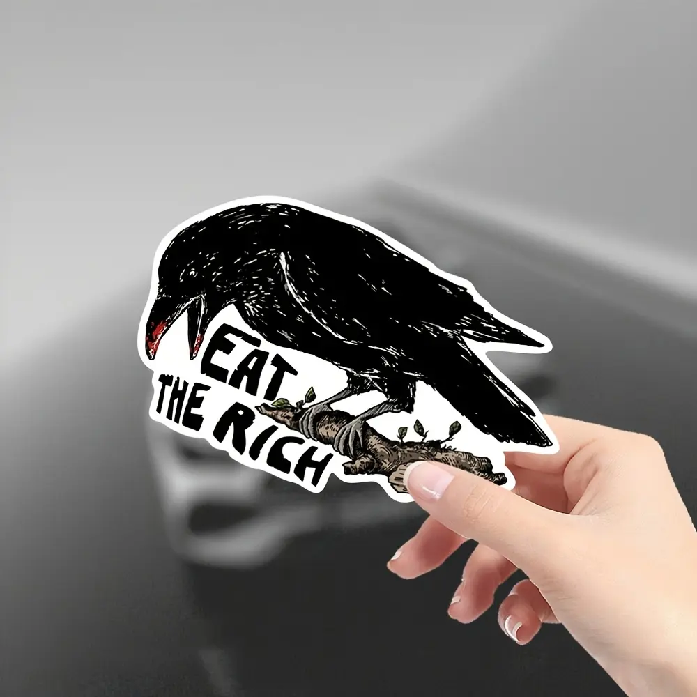 Vinyl Sticker "Eat The Rich" - Anti Capitalism, Anarchy, Socialism, Activist Themed Decal for Laptop, Car, and Home Decor