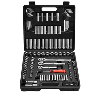 Summervibes VEVOR Socket Set, 69 Pieces, 3/8 1/4 inch Drive Socket and Ratchet Set, SAE and Metric, Deep and Standard, Mechanic Tool Kit with Accessories and Storage Case, CR - V Alloy Steel, for Auto Repair