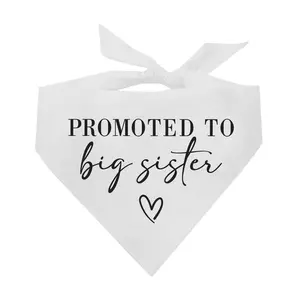 Promoted to Big Sister – Dog Bandana | Baby Announcement Accessory | Soft Cotton Triangle | Perfect for Pregnancy Reveals