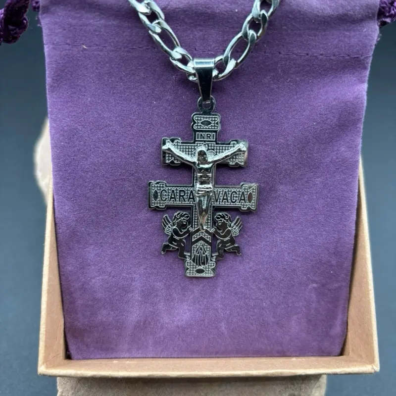 Cruz de Caravaca, Silver-Tone Religious Amulet (for Spiritual Use)