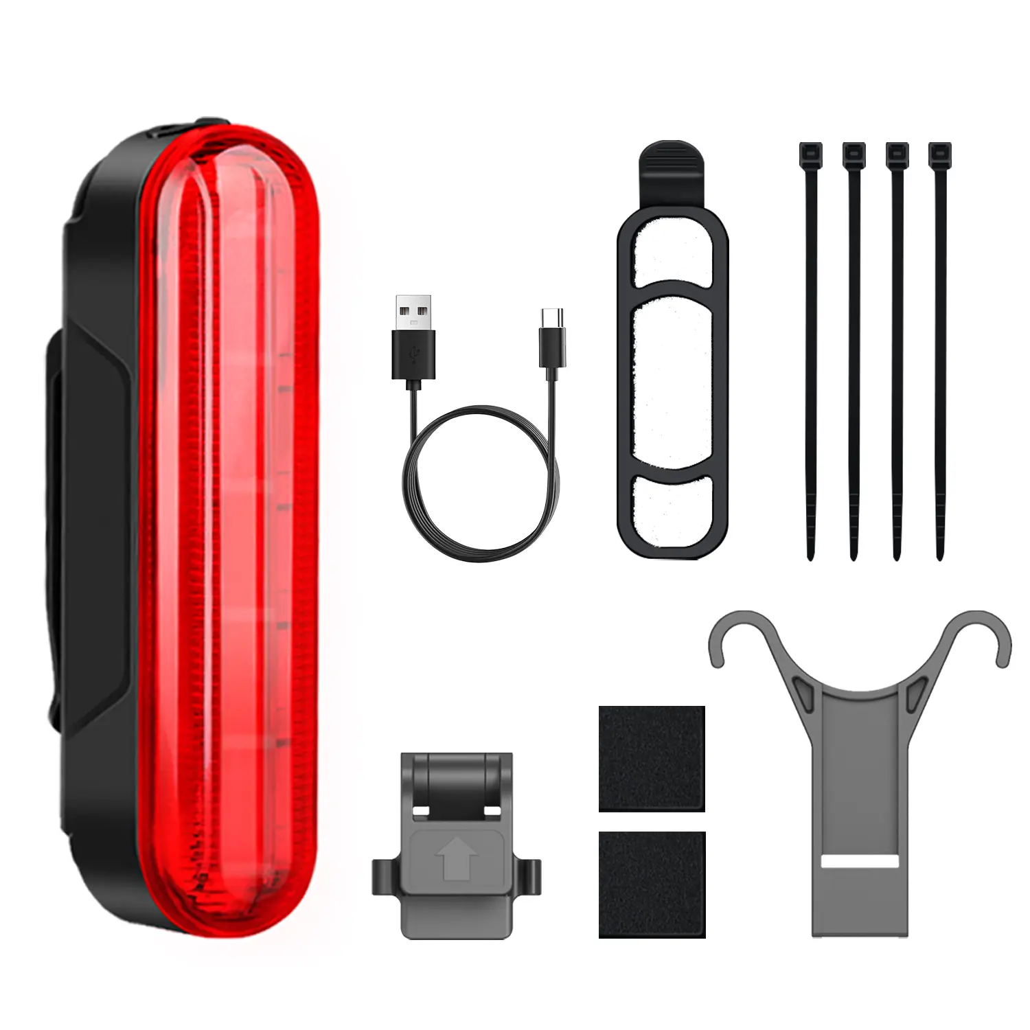 【Drop Deal】Super Bright 5 LED Bike Laser Light - USB Rechargeable, 6 Modes, Waterproof, 3.5oz Eco-Friendly Rear/Front Cycling Safety Warning Lamp for Night Riding, Mountain Biking (USB Port, All Weather Conditions), Functional, Tail Mount, Compact, Rear/F