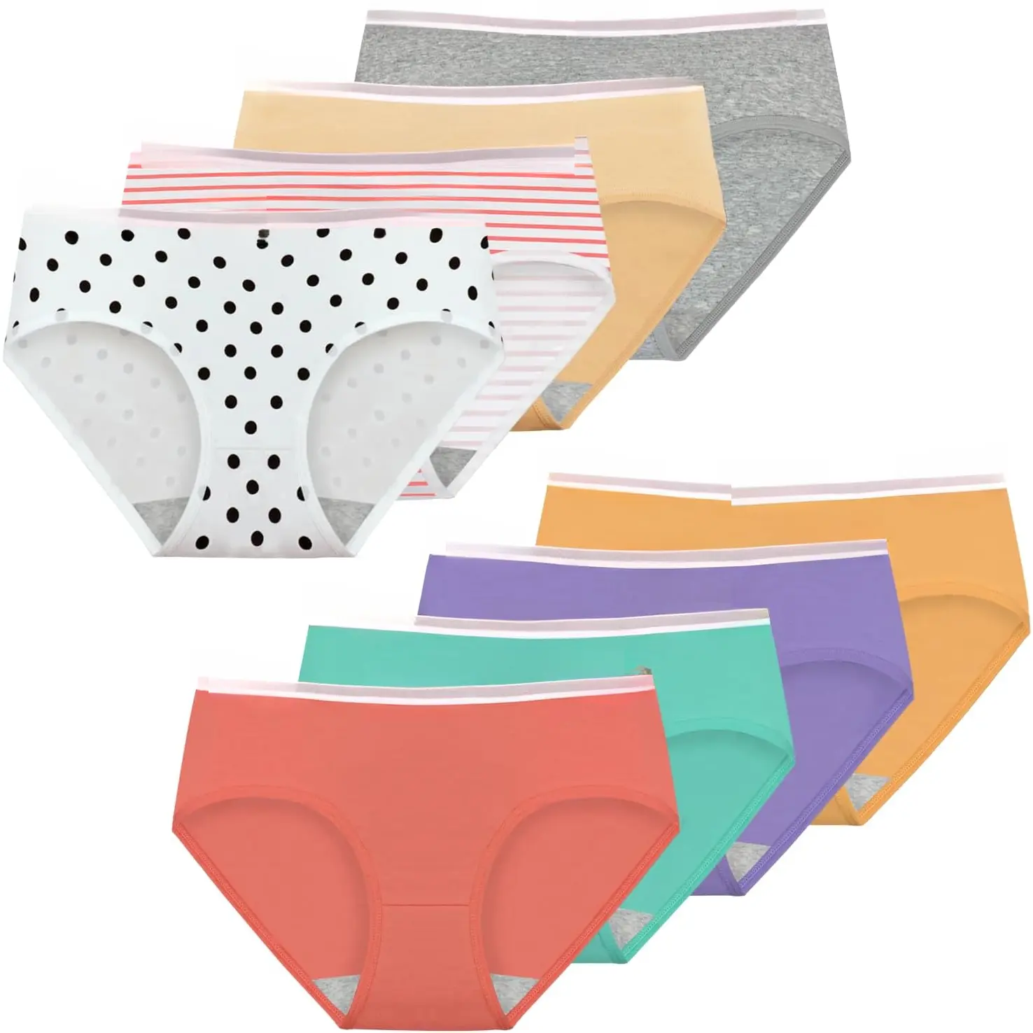 Girls Underwear Cotton Panties for Teens Girl Briefs Pack of 8 Girls Underwear Cotton Panties for Teens Girl Briefs Pack of 8