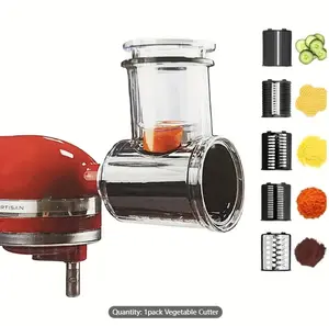 1pack, Slicer Shredder Attachment For KitchenAid Stand Mixer, Kitchen Aid Cheese Grater Attachment For Kitchen Aid Stand Mixer Include Vegetable Slicer, Salad Maker, Cheese Grater Kitchen Stuff Kitchen Accessories Kitchen Gadgets