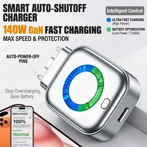 W&O 140W USB C Physical Disconnect Adapter, Smart Auto Stop Charging for Battery Health, Anti Overcharge Protection for iPhone 17 16 15 Pro Max, Laptop, Tablet