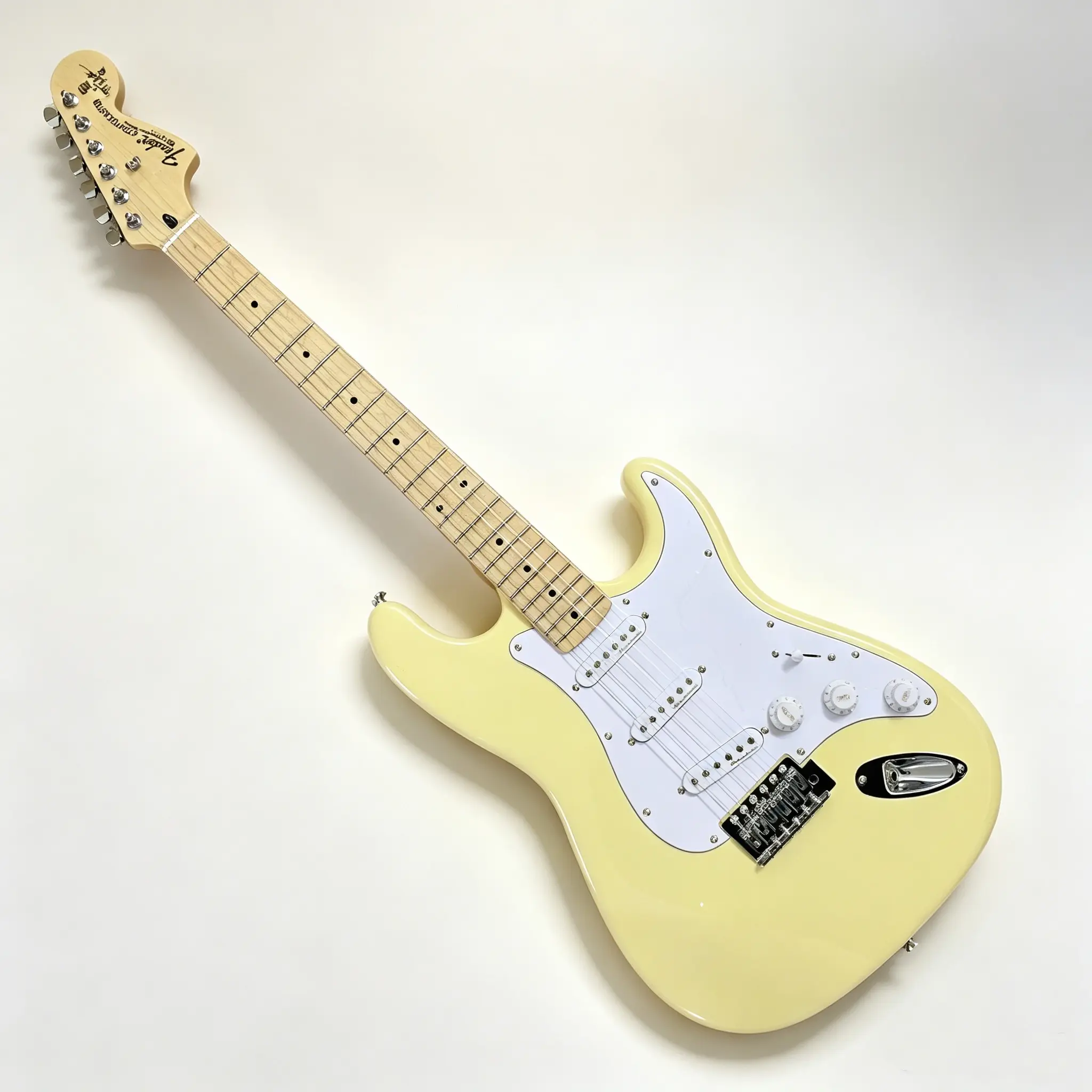 ST Electric Guitar - Buttery Yellow Finish, Maple Body, Maple Neck & Fretboard, SSS Pickup, Chrome Hardware, 21 Frets, Stratocaster Shape Guitars & Gear Accessories, Enhances Stage Presence, Enables Comfortable Play Sessions