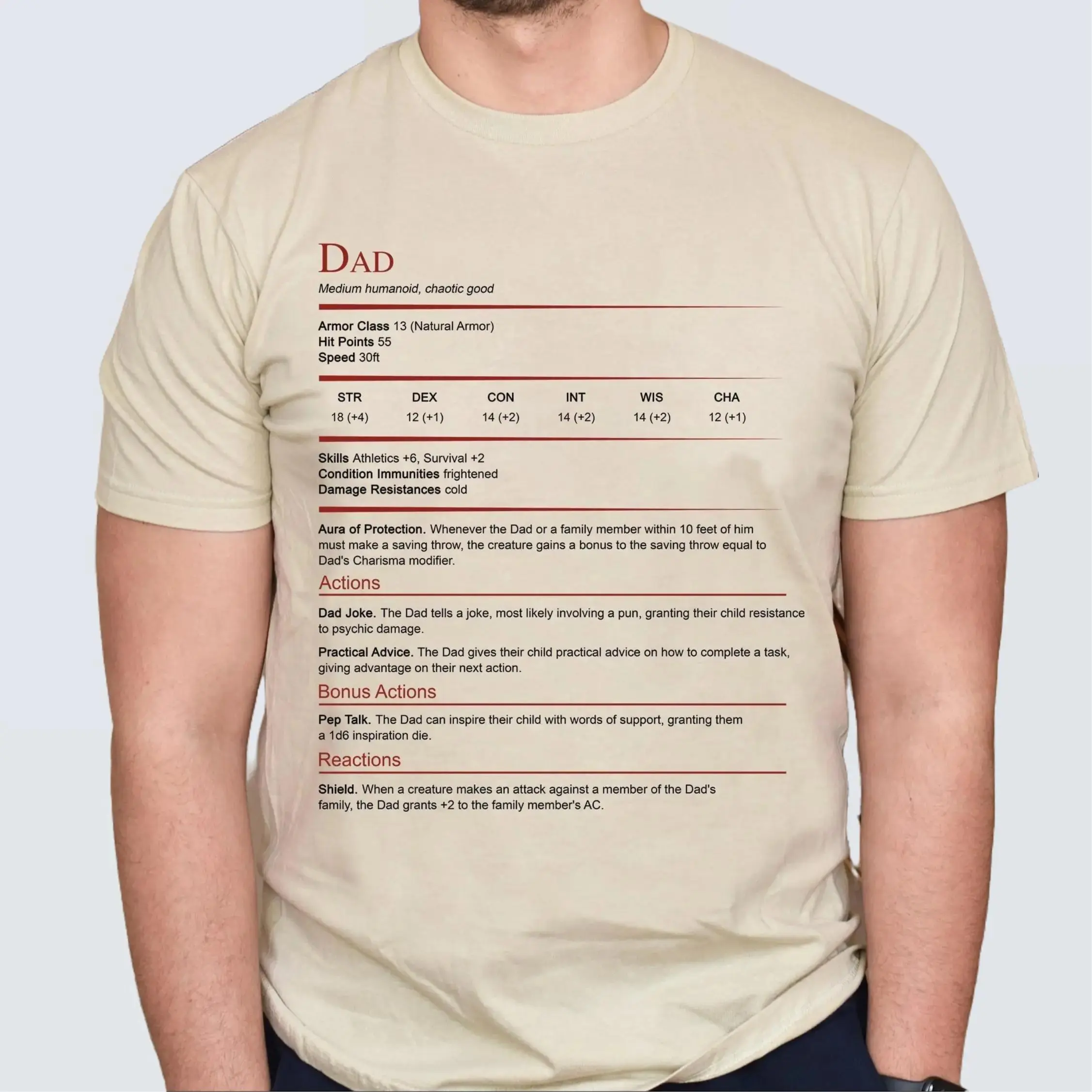 D&D Dad Stat Block Shirt, Dunge0ns & Drag0ns Dad Gift, Gift for Him, Fathers Day, Funny Sweatshirt, Hoodie