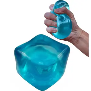 Calming Ice Cube Stress Balls - Squishy Fidget Toys for All Ages, Sensory Relief Cube in Soft Gel Texture, Perfect Anxiety Stress Tool in Blue